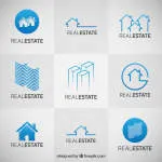 Blue collection real estate company logo