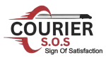 COURIER SOS (sign of satisfaction) company logo